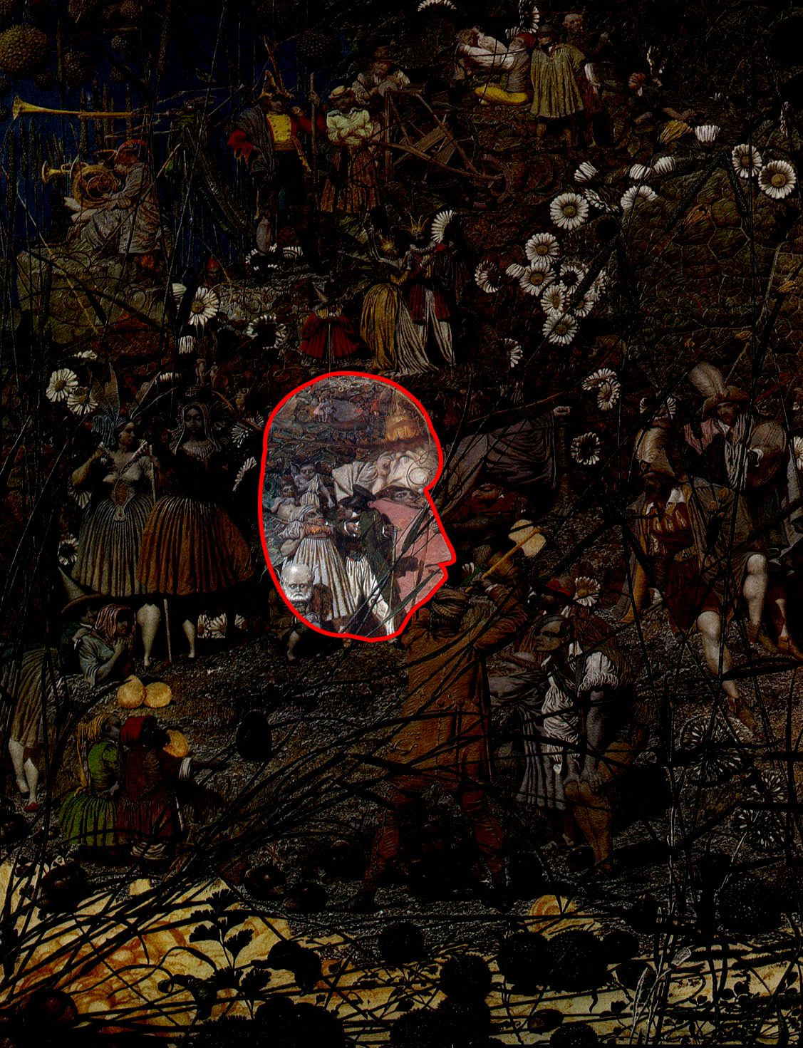 An ape's face hidden in The Fairy Feller's Master Stroke?