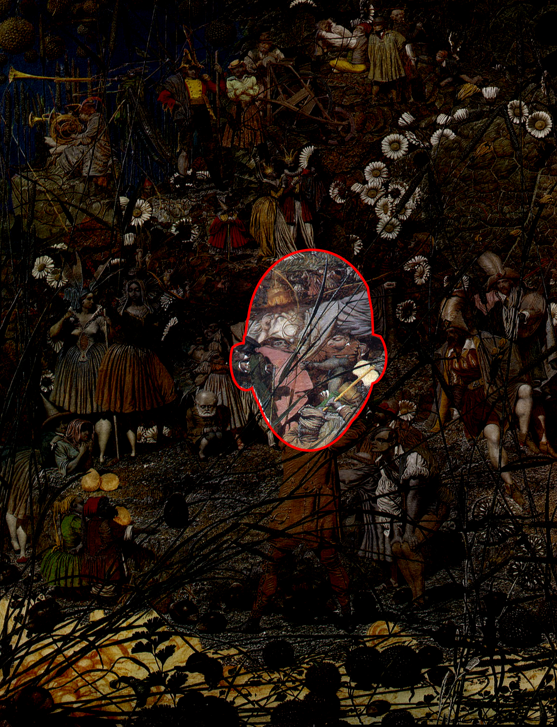 A man's face hidden in The Fairy Feller's Master Stroke?